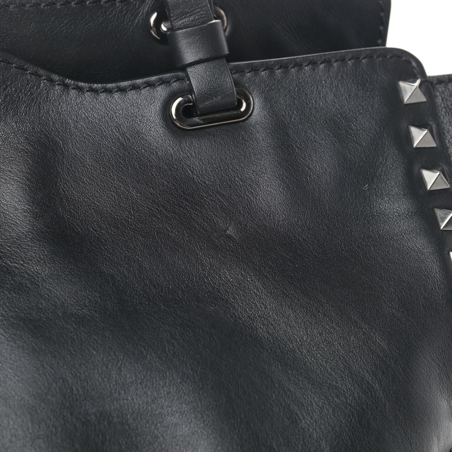 Valentino Garavani Vitello Medium Rockstud Tote Black 6 of 6