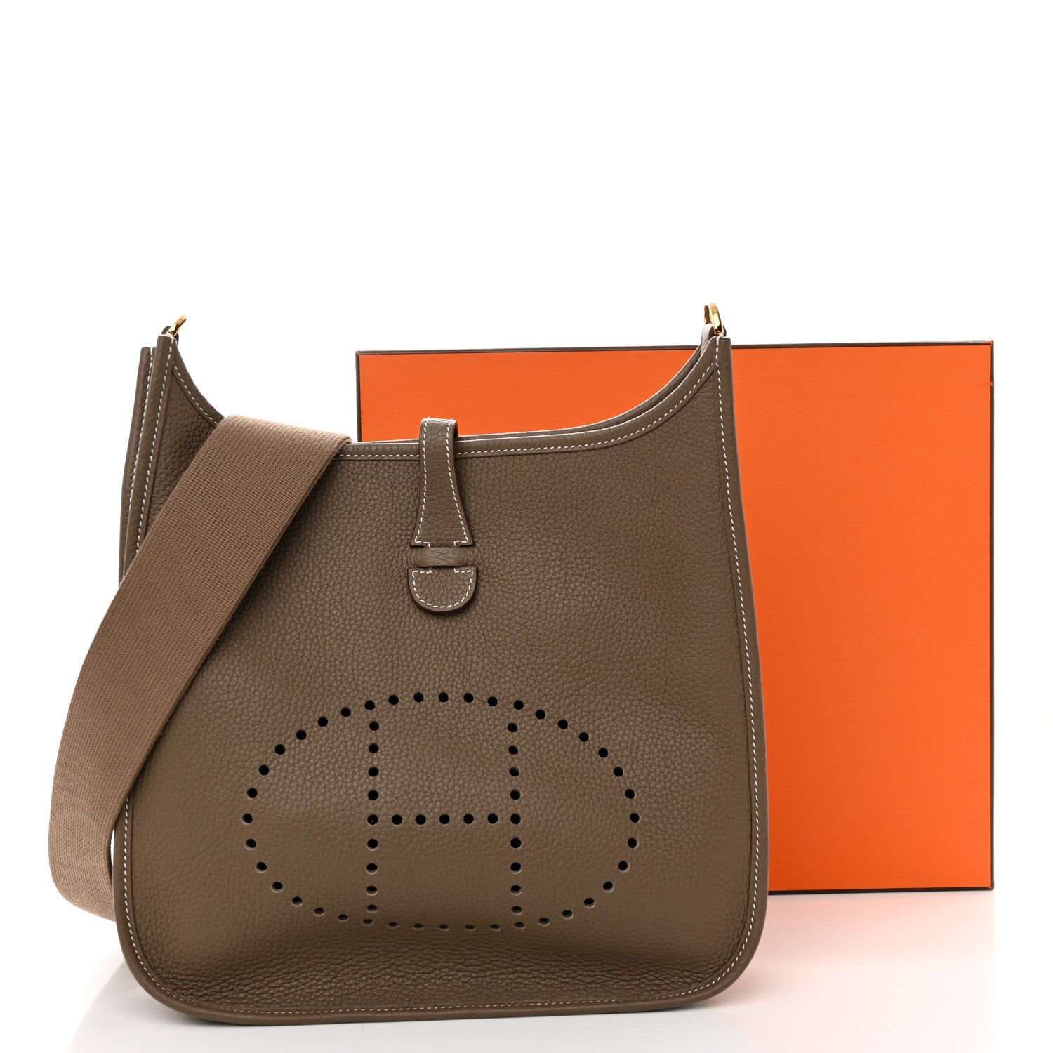 Hermes Taurillon Clemence Evelyne III PM Etoupe 11 of 11