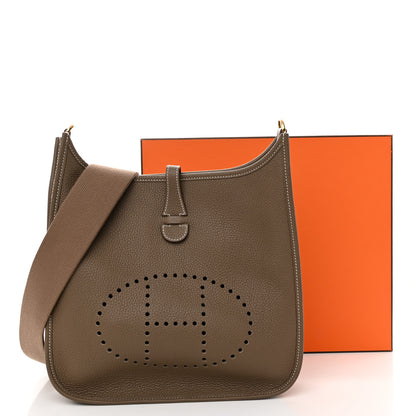 Hermes Taurillon Clemence Evelyne III PM Etoupe 11 of 11