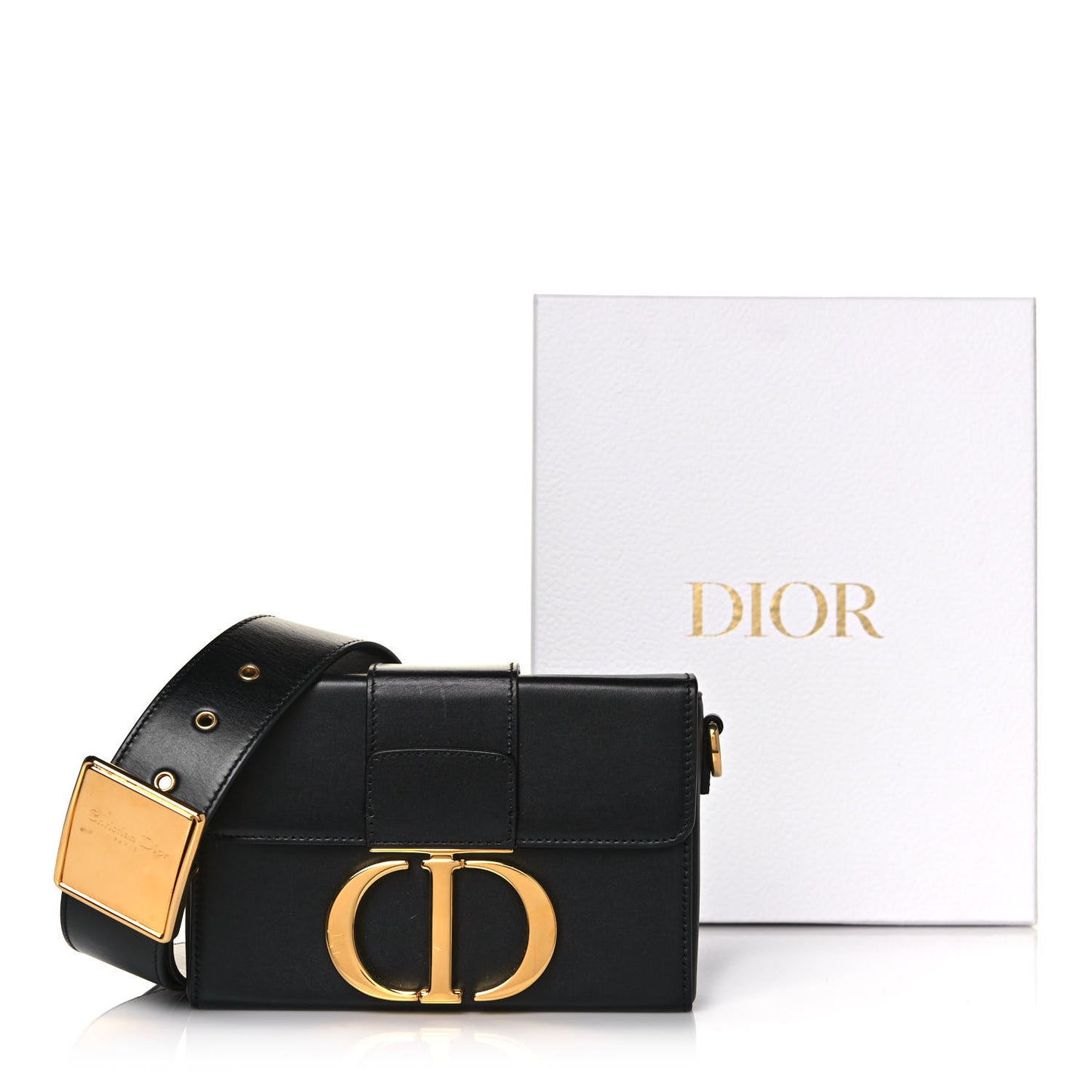 Box Calfskin 30 Montaigne Box Bag Black
