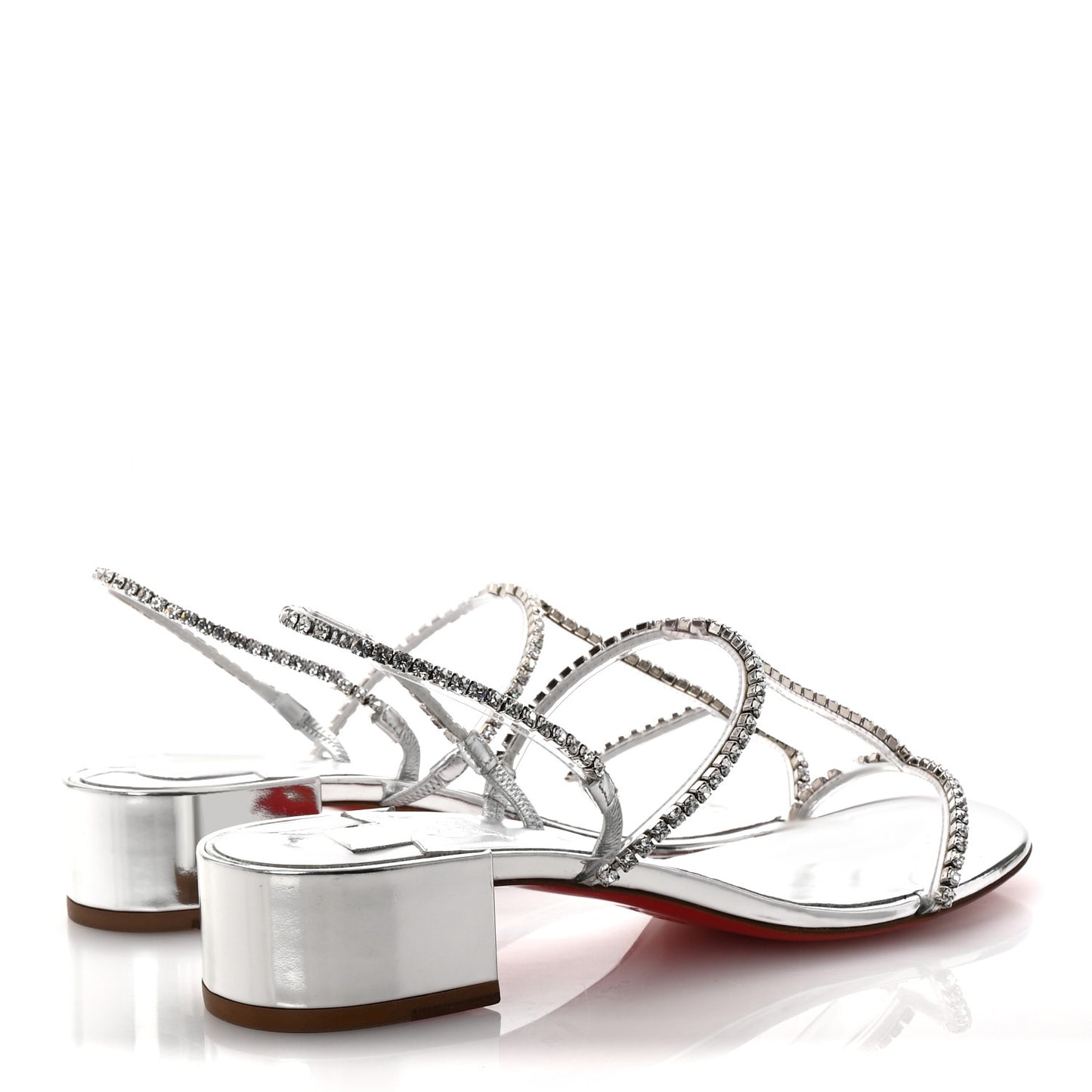 Specchio PVC Crystal Simple Queenie Sandals 39 Silver