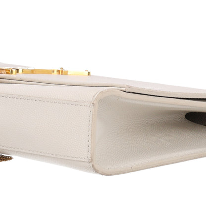 Saint Laurent Grain De Poudre Calfskin Medium Classic Monogram Kate Tassel Satchel Crema Soft 10 of 10