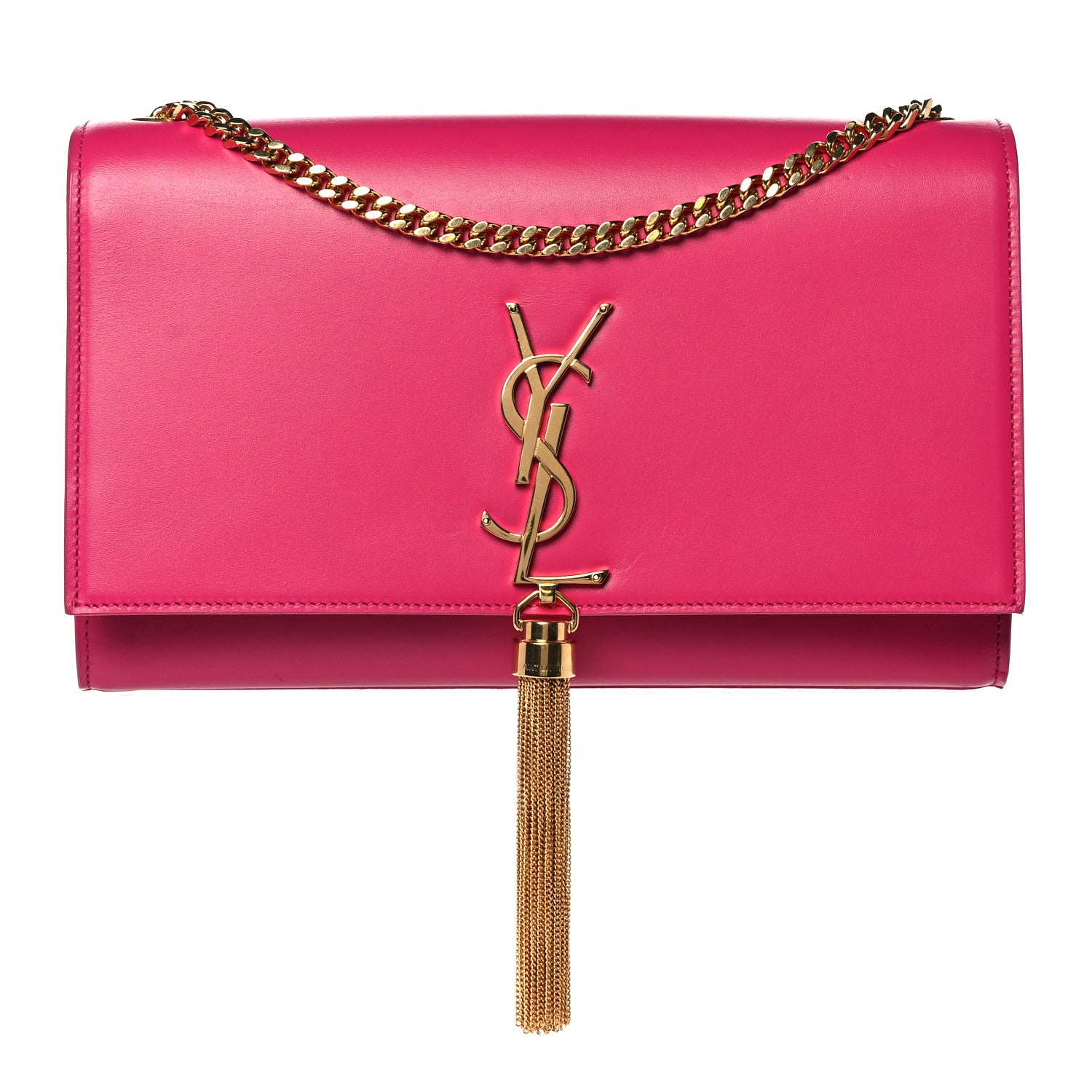 Saint Laurent Smooth Calfskin Medium Classic Monogram Kate Tassel Satchel Fuchsia 1 of 14