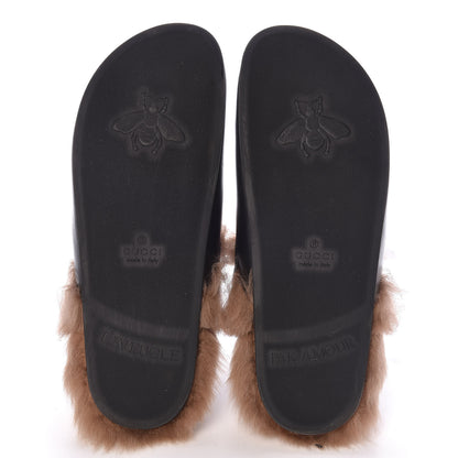 Gucci Calfskin Fur Mens Horsebit River Slingback Slippers 8 Black 5 of 11
