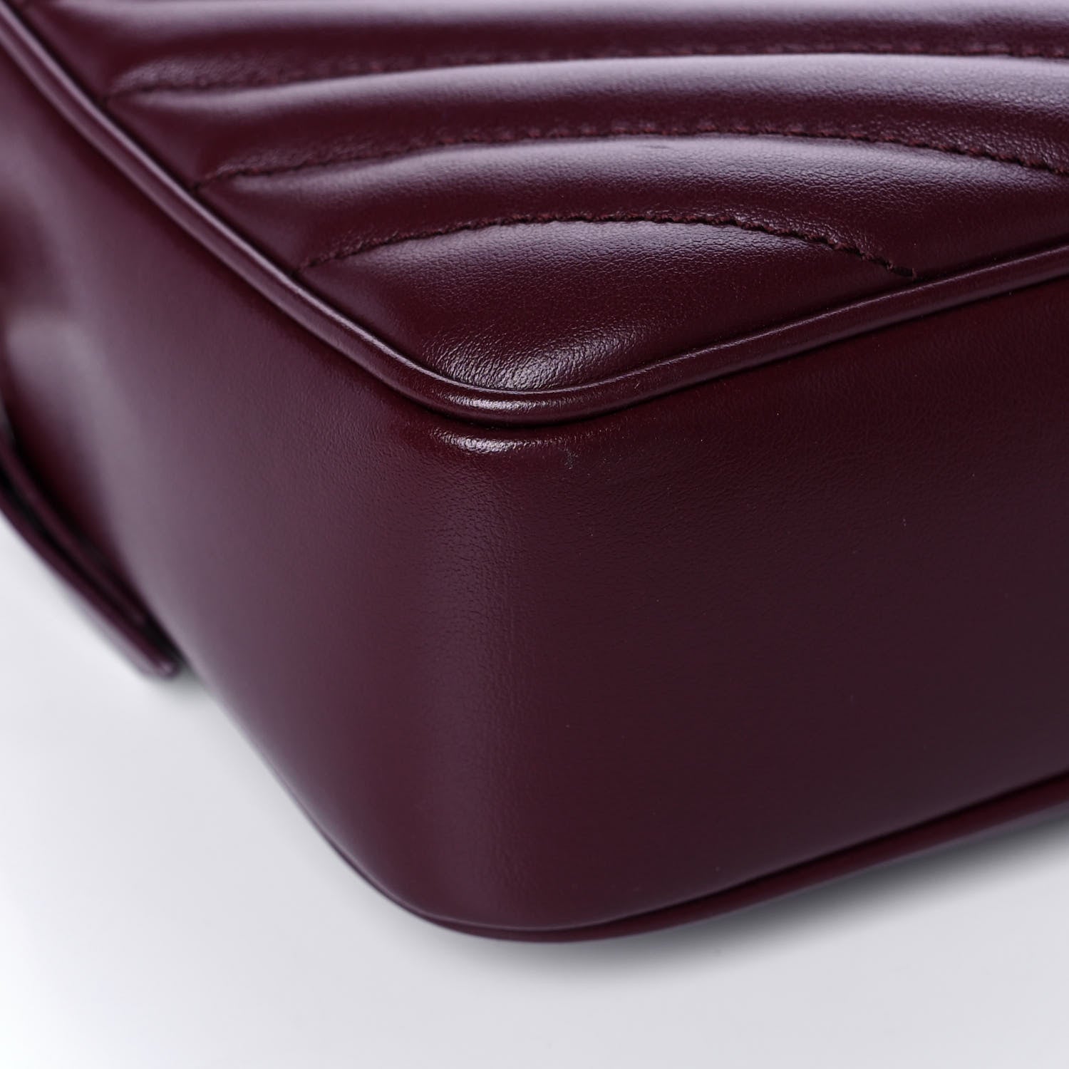 Saint Laurent Calfskin Matelasse Monogram Lou Camera Bag Dark Legion Red 10 of 11