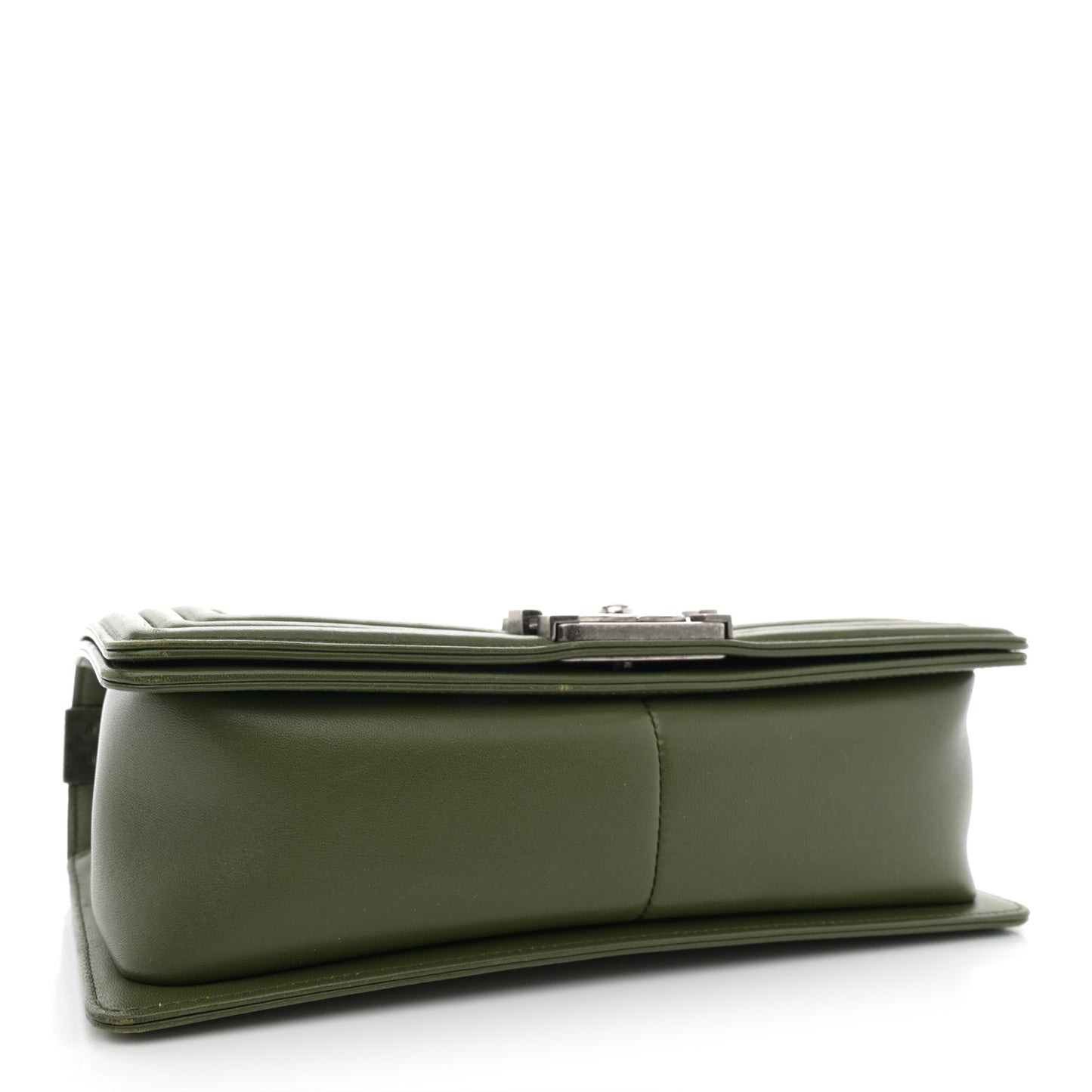 Lambskin Quilted Medium Boy Flap Green