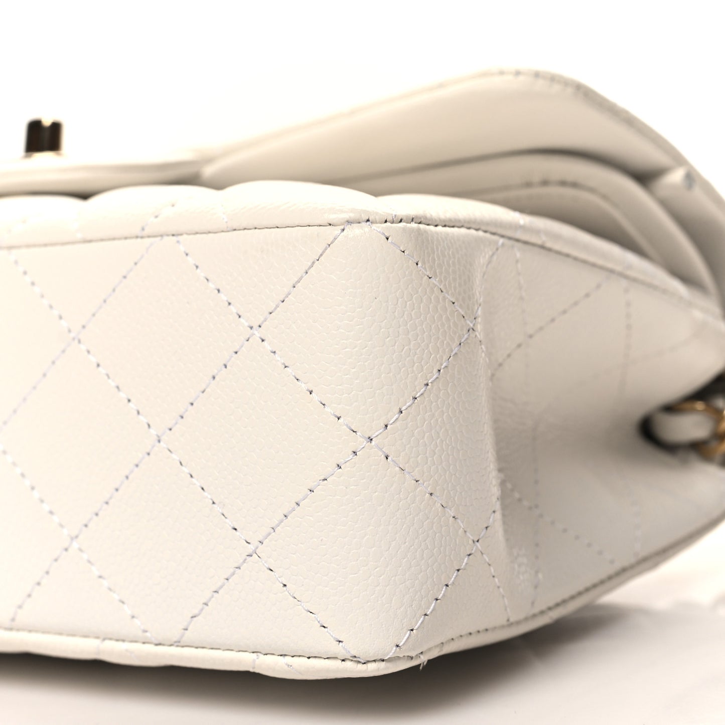 Caviar Quilted Small Double Flap White