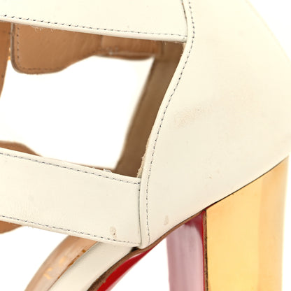 Christian Louboutin Calfskin Perforated Fencing 100 Sandals 38.5 White 10 of 11