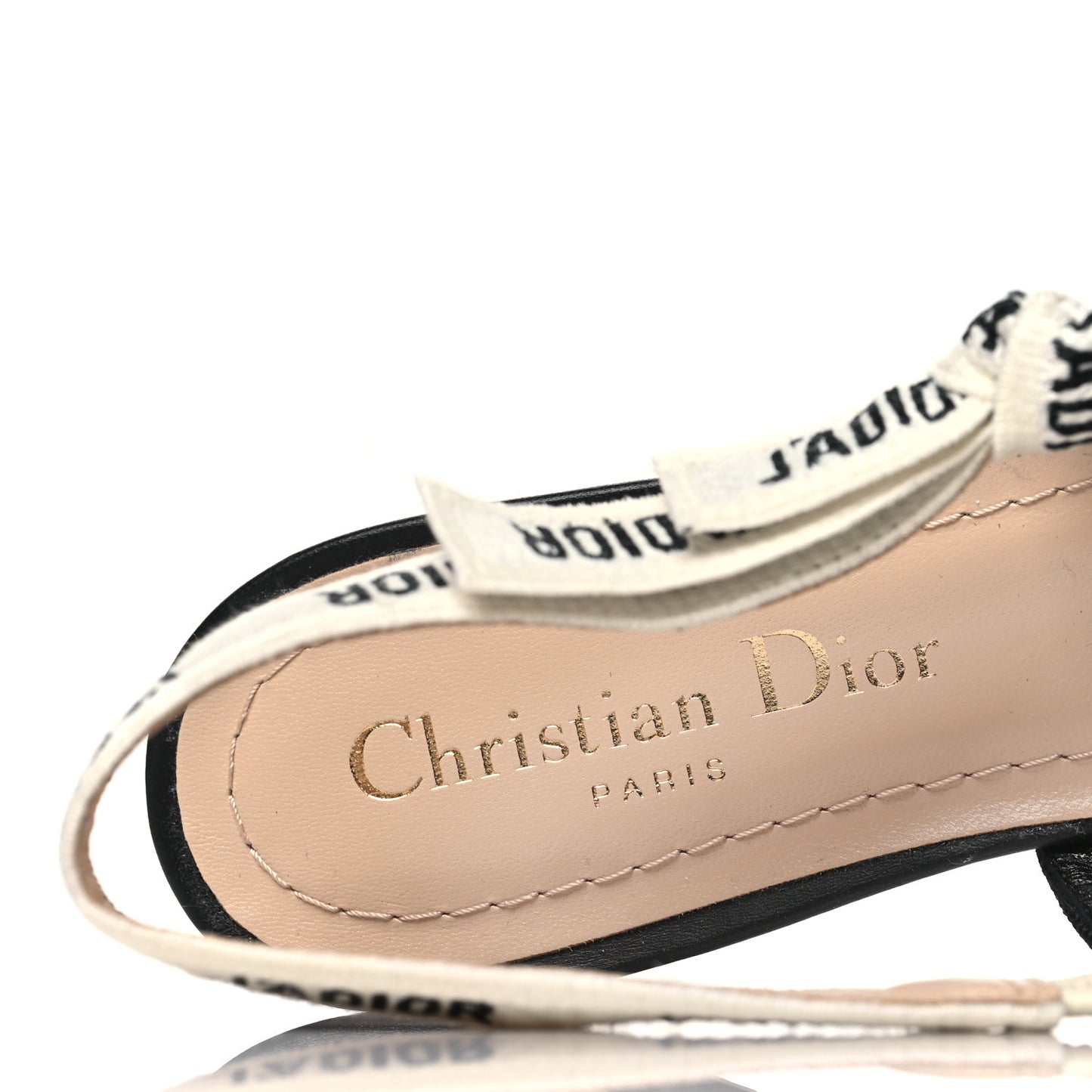 Technical Canvas Ribbon J'Adior Slingback Flats 36 Black
