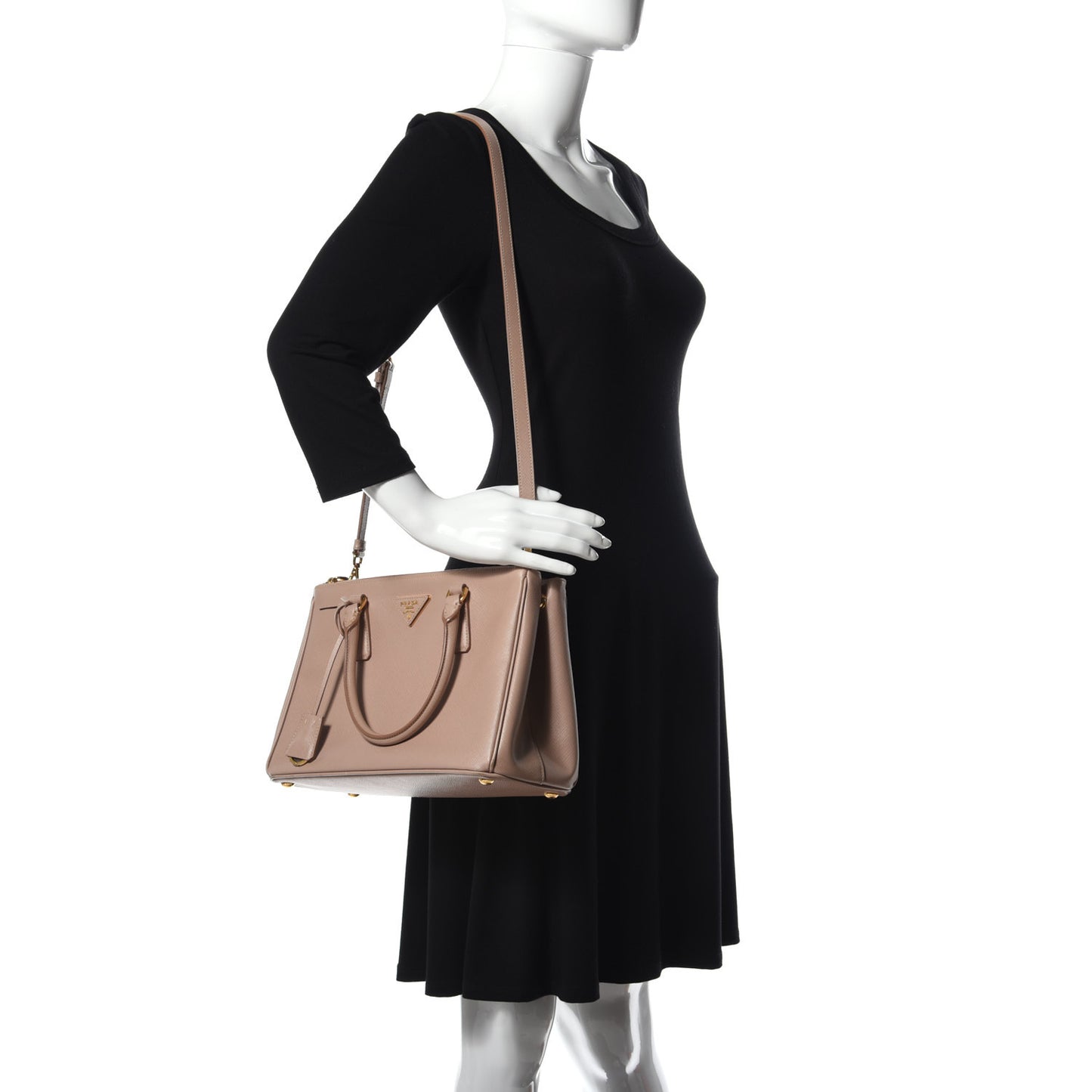 Saffiano Small Galleria Double Zip Tote Cammeo