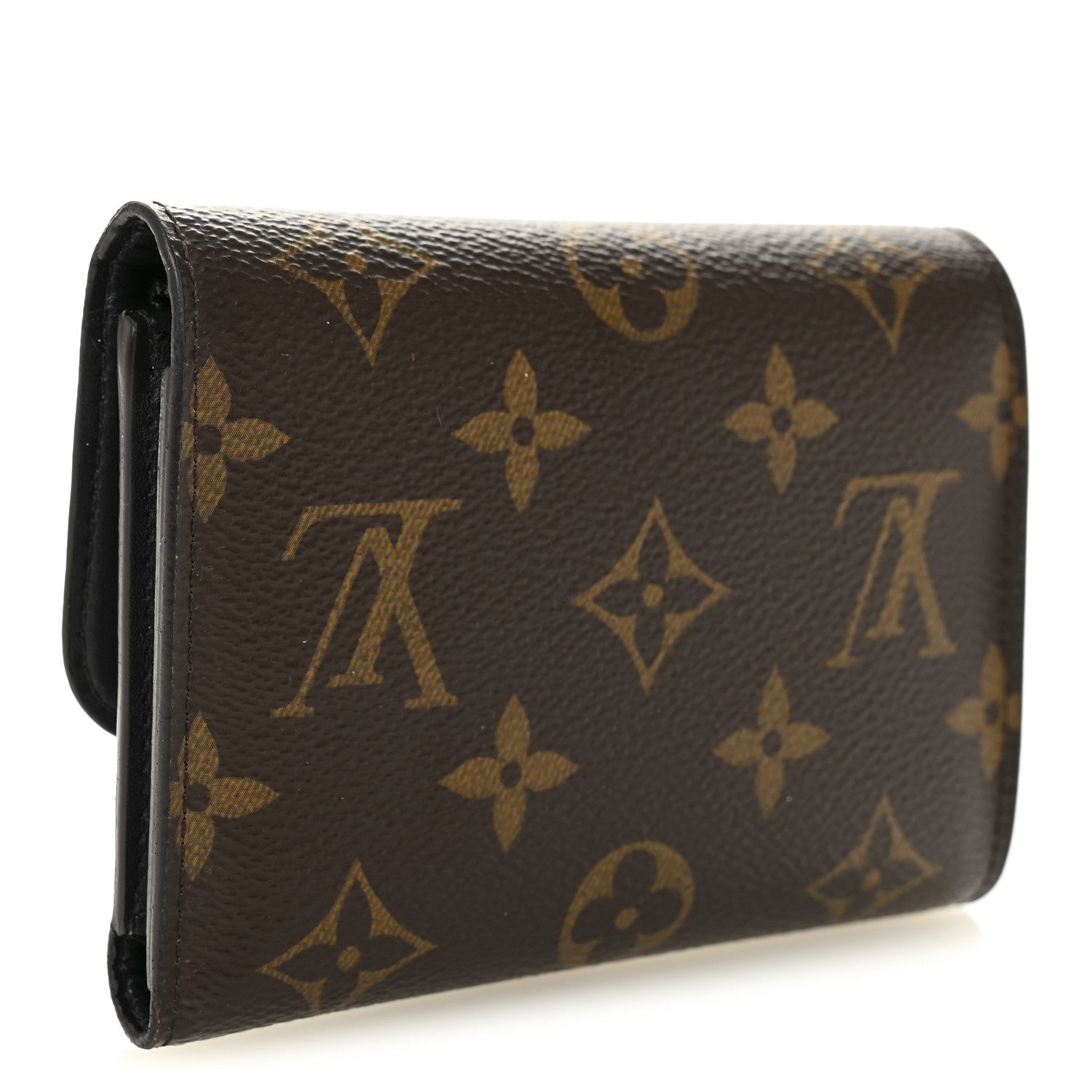 Louis Vuitton Monogram Flower Lock Compact Wallet Black 3 of 7