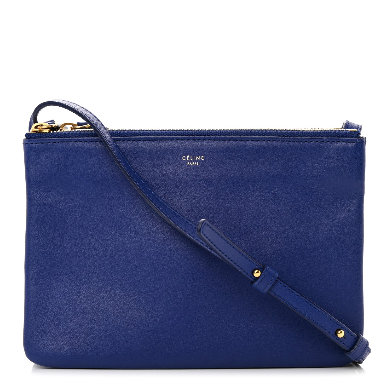 Celine Lambskin Small Trio Crossbody Bag Indigo 1 of 19