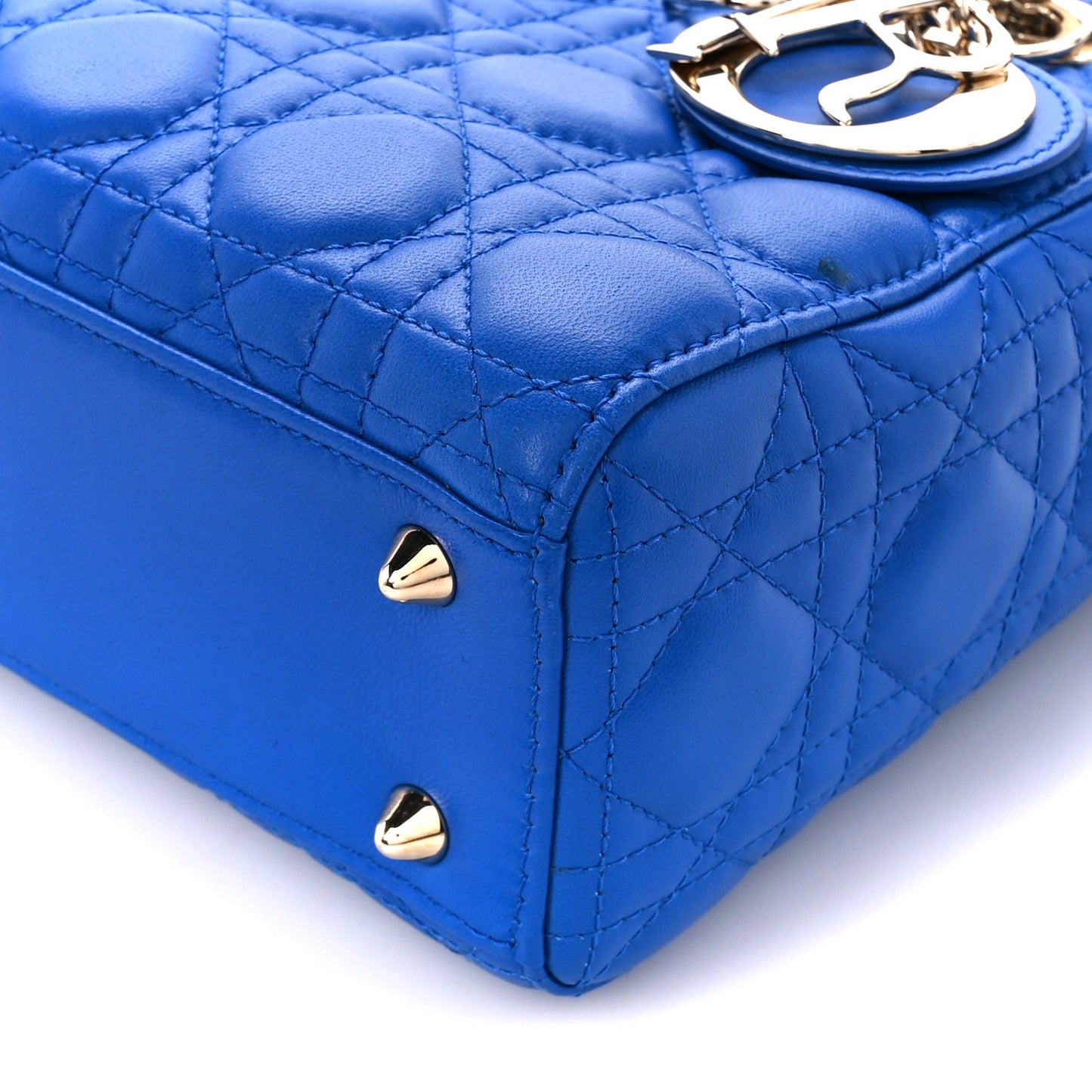 Lambskin Cannage Small Lucky Badges My Lady Dior Blue
