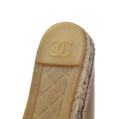 Chanel Lambskin CC Espadrilles 40 Beige Black 21 of 23