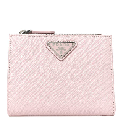 Prada Saffiano Zip Top Compact Wallet Alabaster 1 of 6