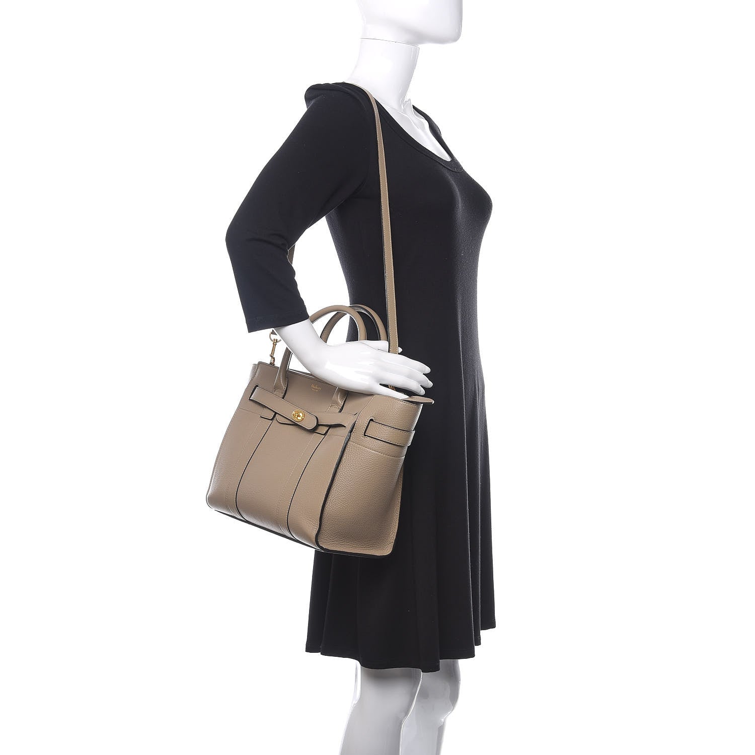 Mulberry Small Classic Grain Small Zipped Bayswater Dune 2 of 10
