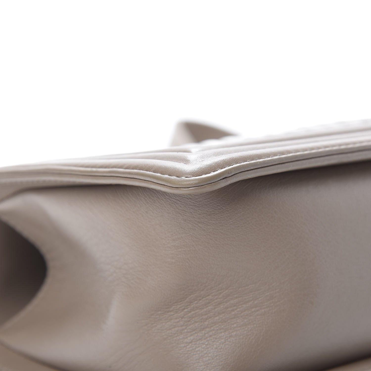 Chanel Calfskin Chevron Quilted Medium Boy Flap Taupe 12 of 13