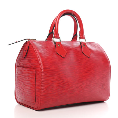Louis Vuitton Epi Speedy 25 Castillan Red 3 of 10