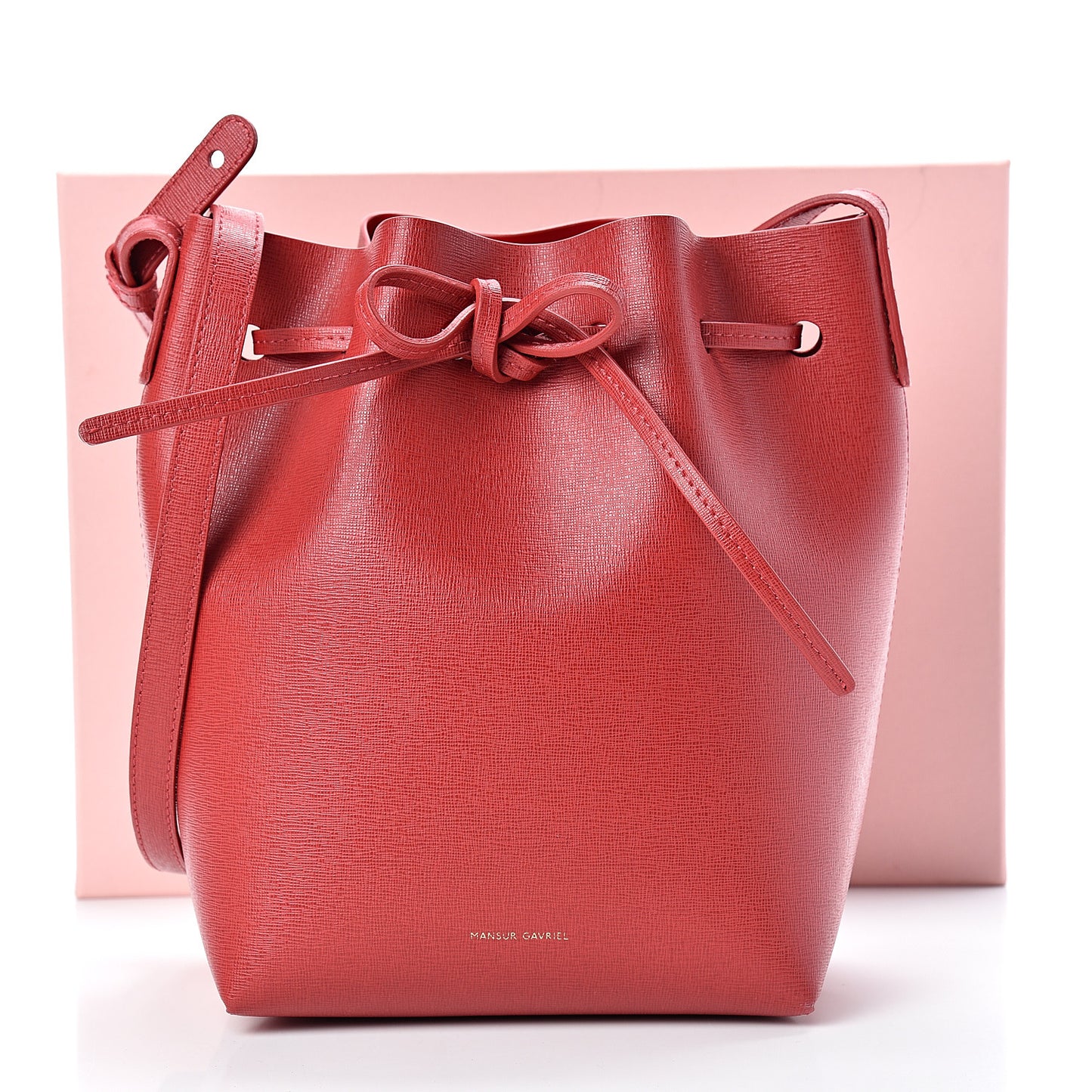 Saffiano Mini Bucket Bag Flamma