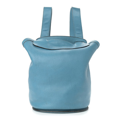 Hermes Taurillon Clemence Sherpa Backpack Blue Jean 1 of 16