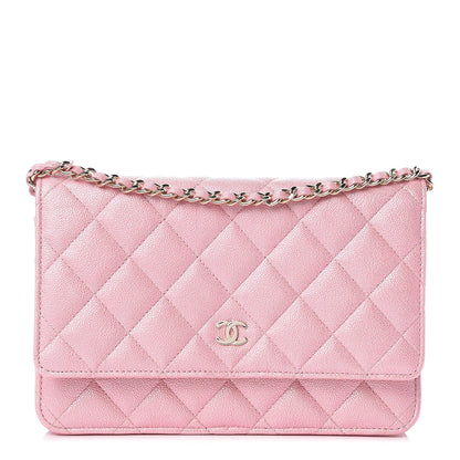 Chanel Iridescent Caviar Quilted Wallet on Chain WOC Rose Pink 1 of 11