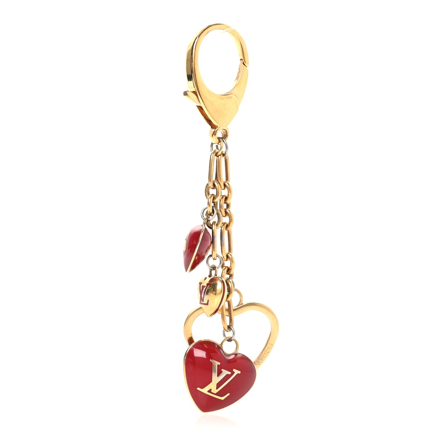 Coeurs Heart Bag Charm Key Holder Red