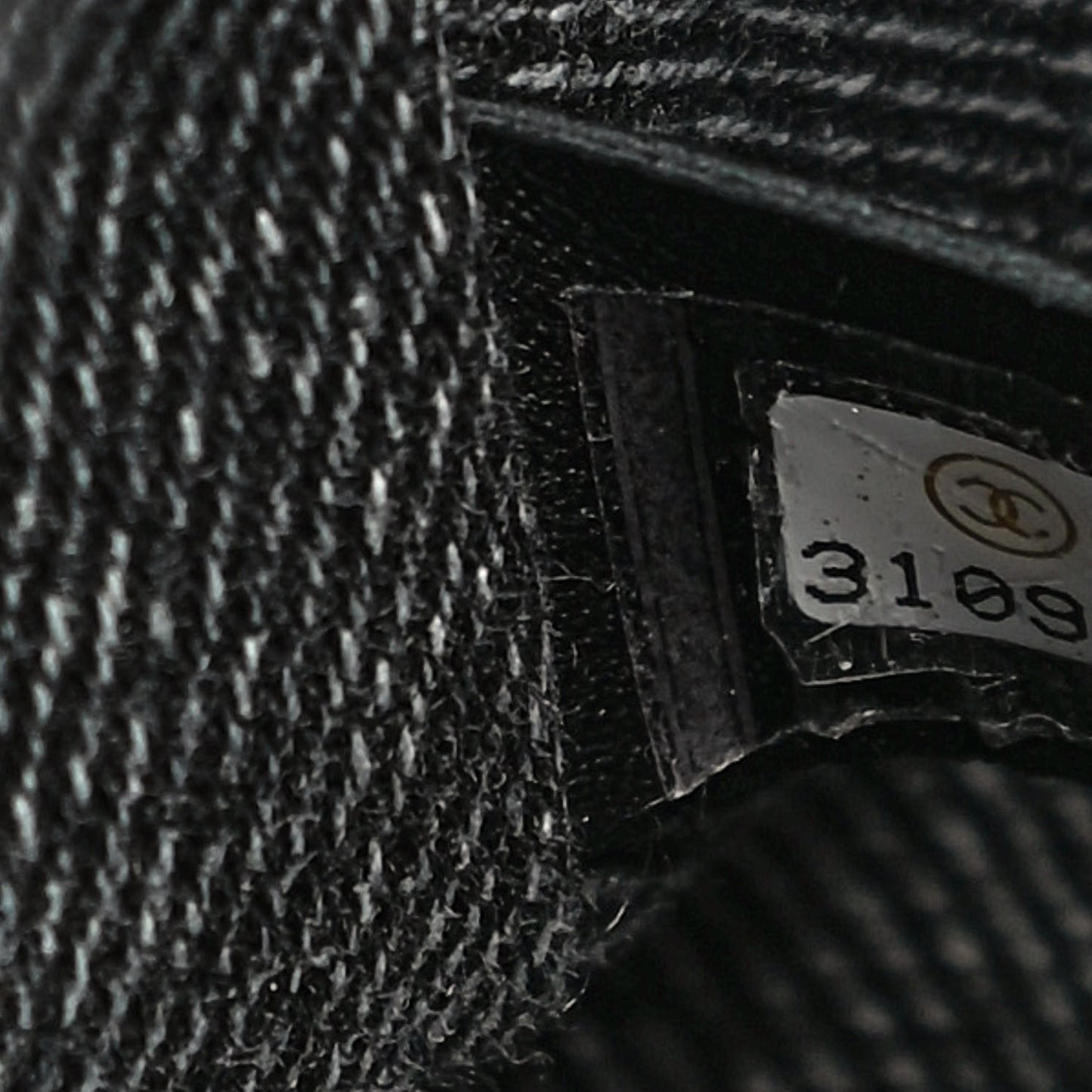 Denim Embossed CC Logo Print Mini Single Flap Black