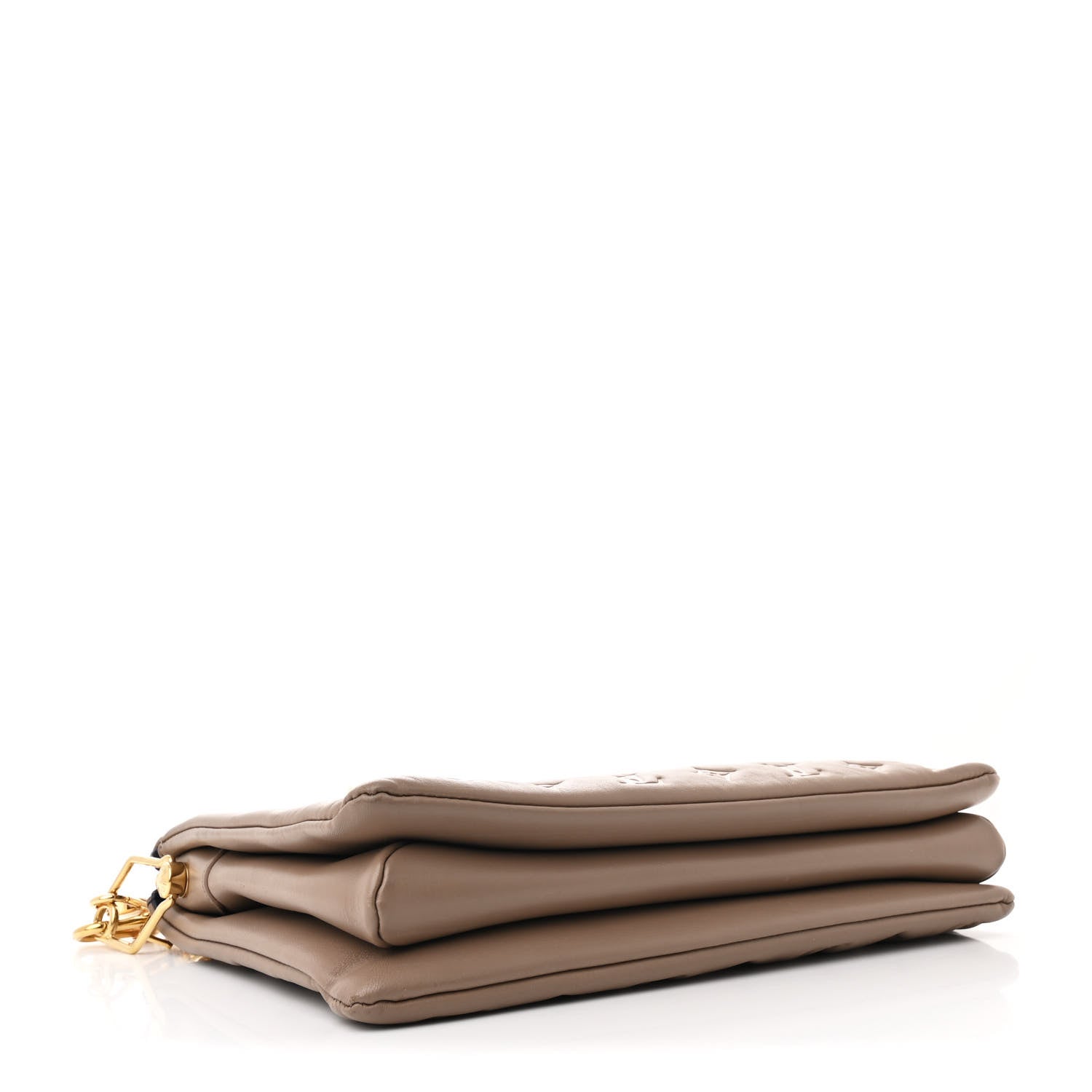 Louis Vuitton Lambskin Embossed Monogram Coussin MM Taupe 4 of 11