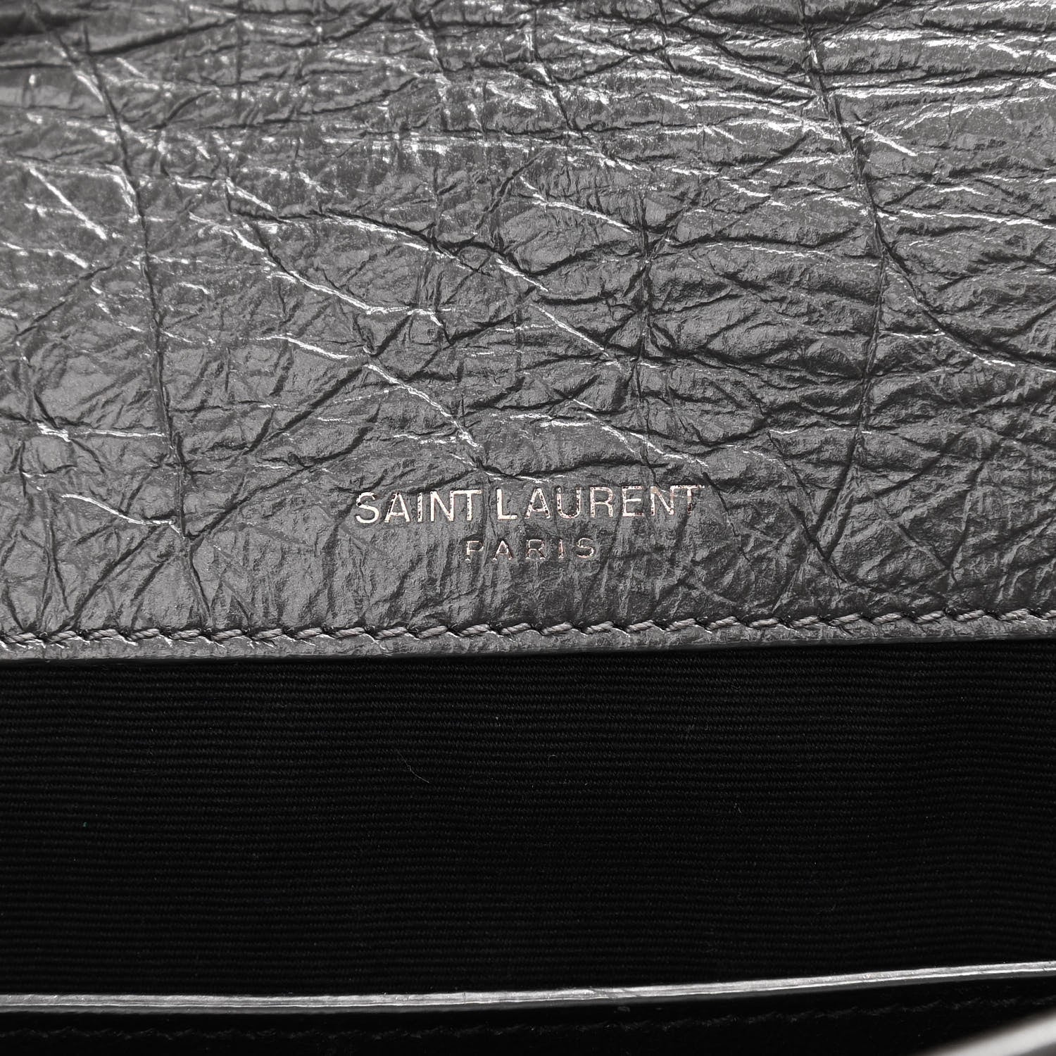 Saint Laurent Crinkled Calfskin Matelasse Monogram Baby Niki Chain Satchel Storm 6 of 11