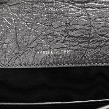 Saint Laurent Crinkled Calfskin Matelasse Monogram Baby Niki Chain Satchel Storm 6 of 11