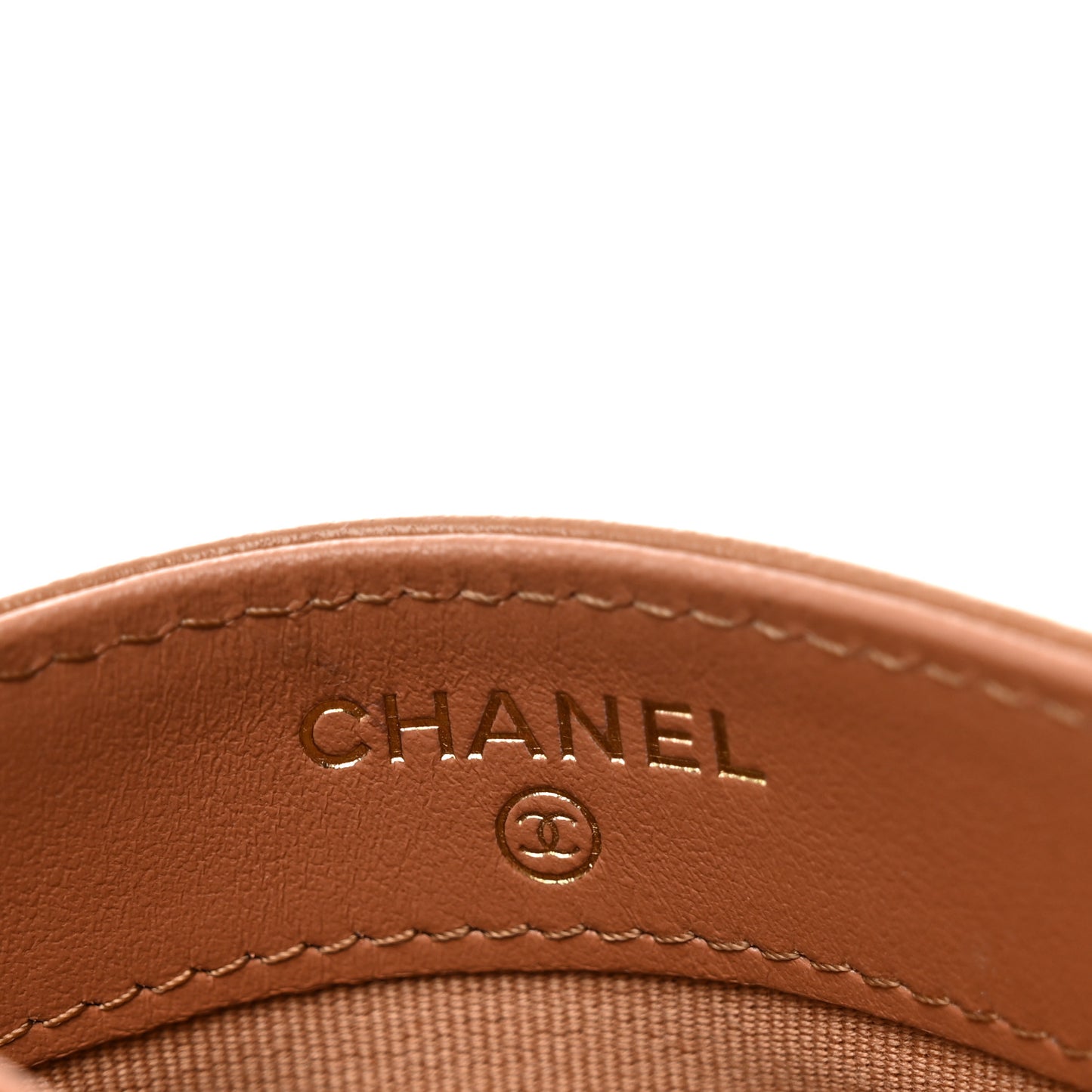 Lambskin Quilted Chanel 19 Card Holder Brown