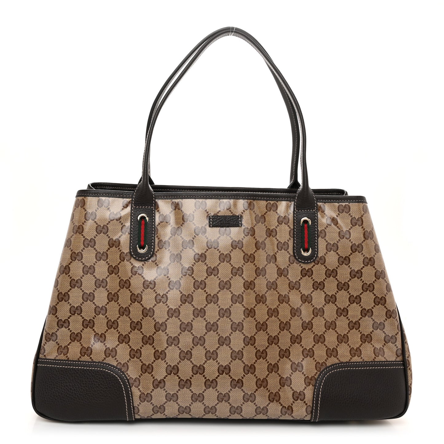 Crystal Monogram Large Princy Tote Dark Brown