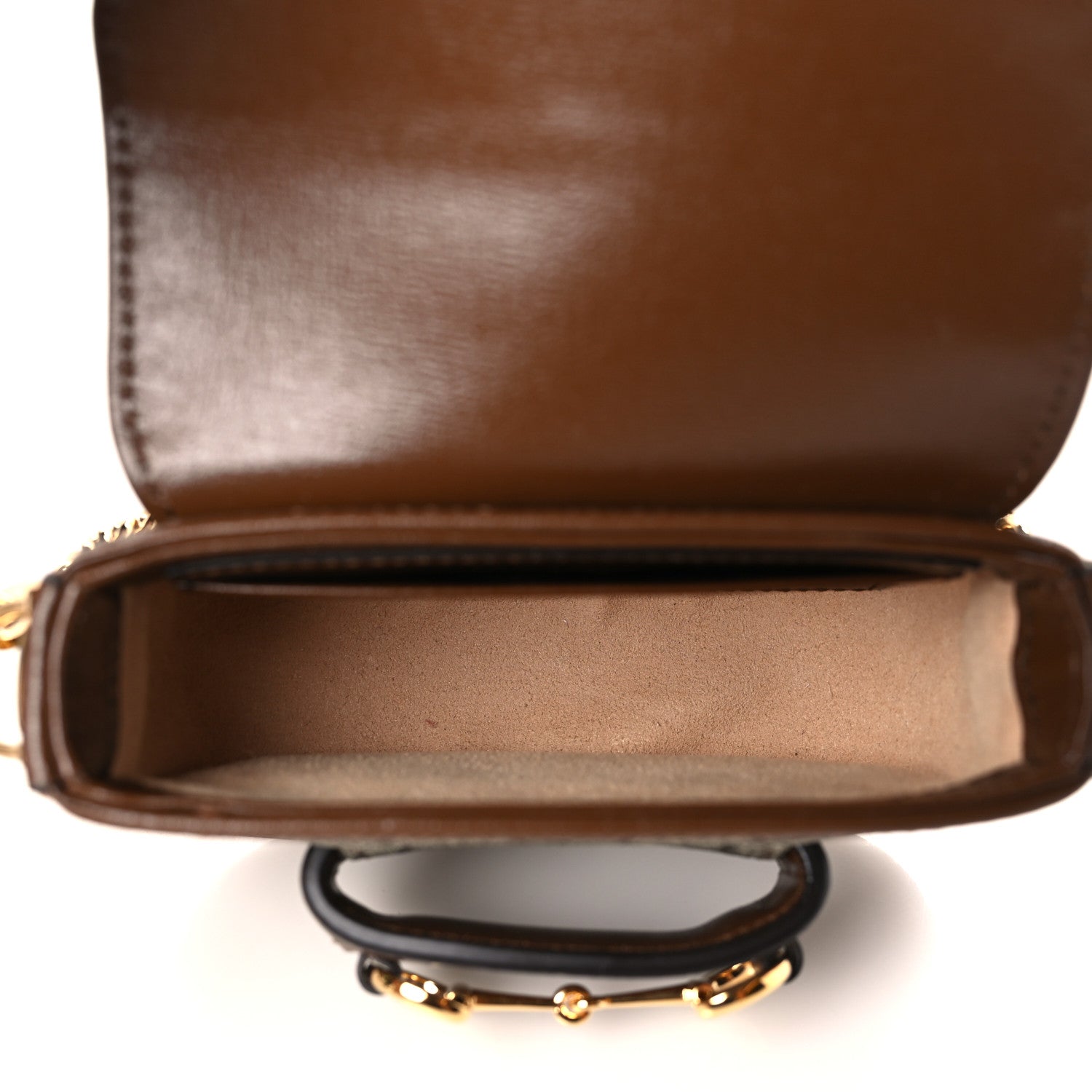Gucci GG Supreme Monogram Azalea Calfskin Web Horsebit 1955 Wallet On Strap Beige Ebony Brown Sugar 5 of 10