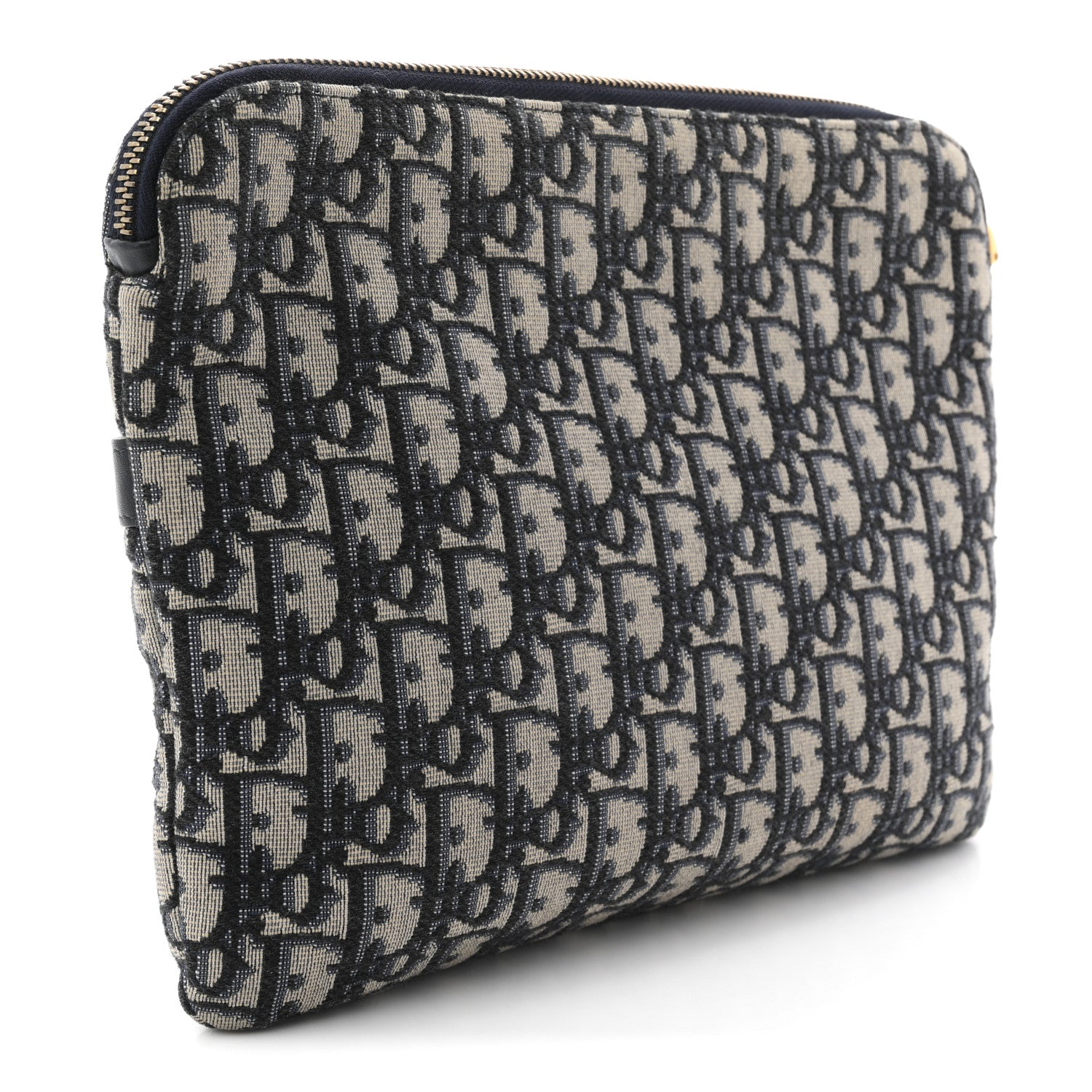 Christian Dior Oblique Pouch Clutch Blue Blue 3 of 7