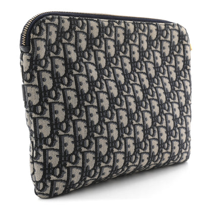 Christian Dior Oblique Pouch Clutch Blue Blue 3 of 7
