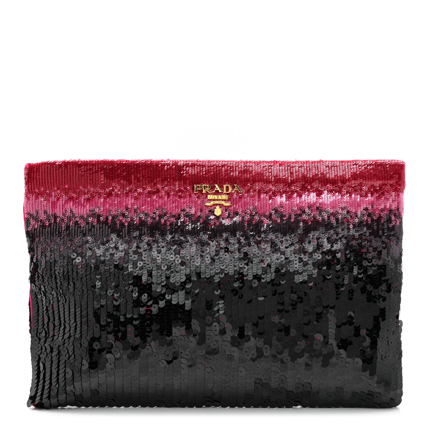 Sequin Ombre Clutch Black Pink Red
