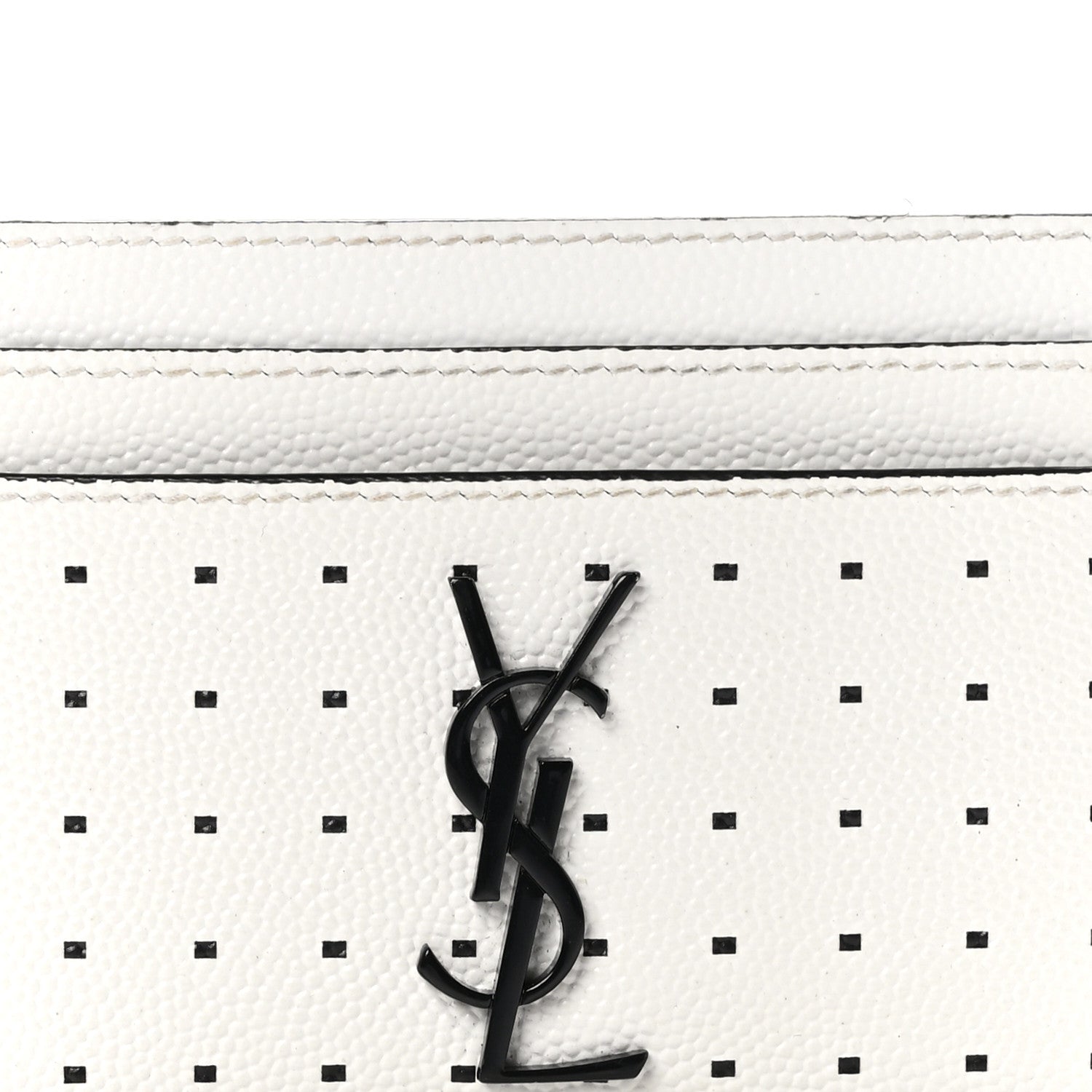 Saint Laurent Grain De Poudre Geo Print Card Case White Black 10 of 10