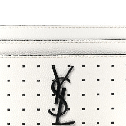 Saint Laurent Grain De Poudre Geo Print Card Case White Black 10 of 10