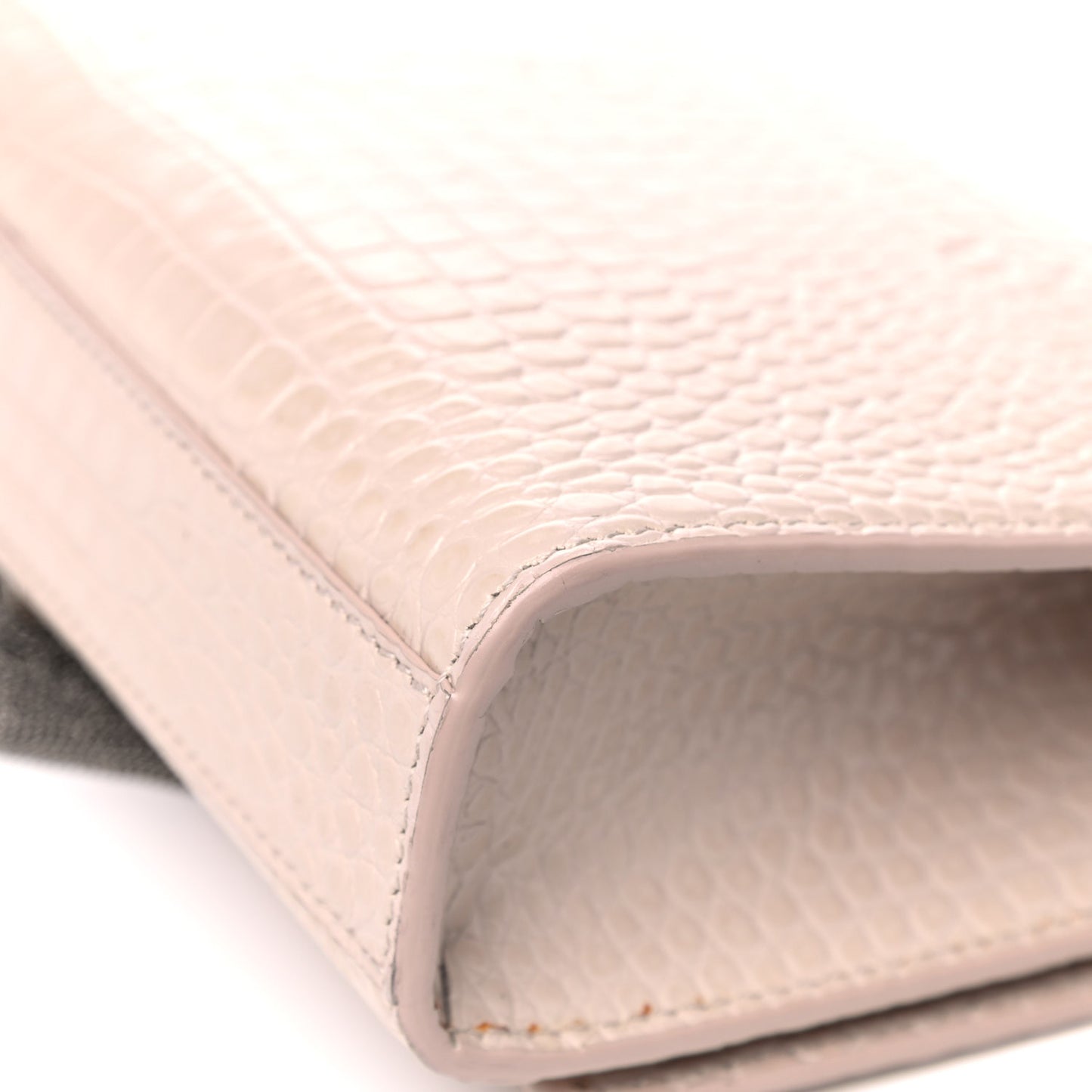 Calfskin Crocodile Embossed Medium Classic Monogram Kate Tassel Satchel Powder Pink