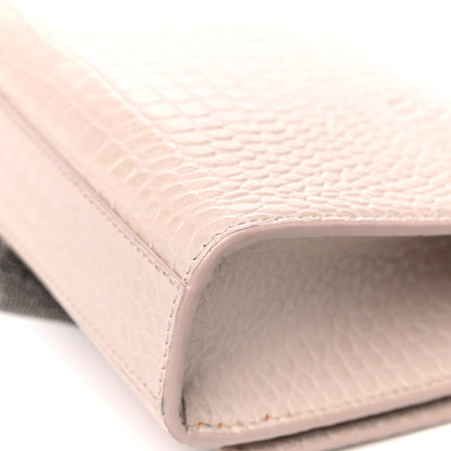 Saint Laurent Calfskin Crocodile Embossed Medium Classic Monogram Kate Tassel Satchel Powder Pink 8 of 16