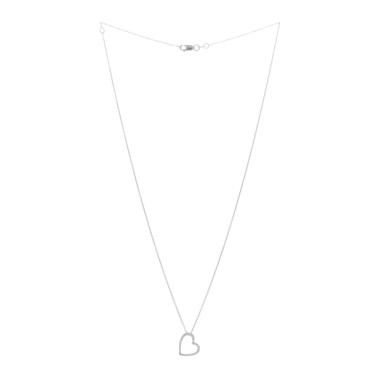 Roberto Coin 18K White Gold Diamond Tiny Treasures Heart Pendant Necklace 2 of 4