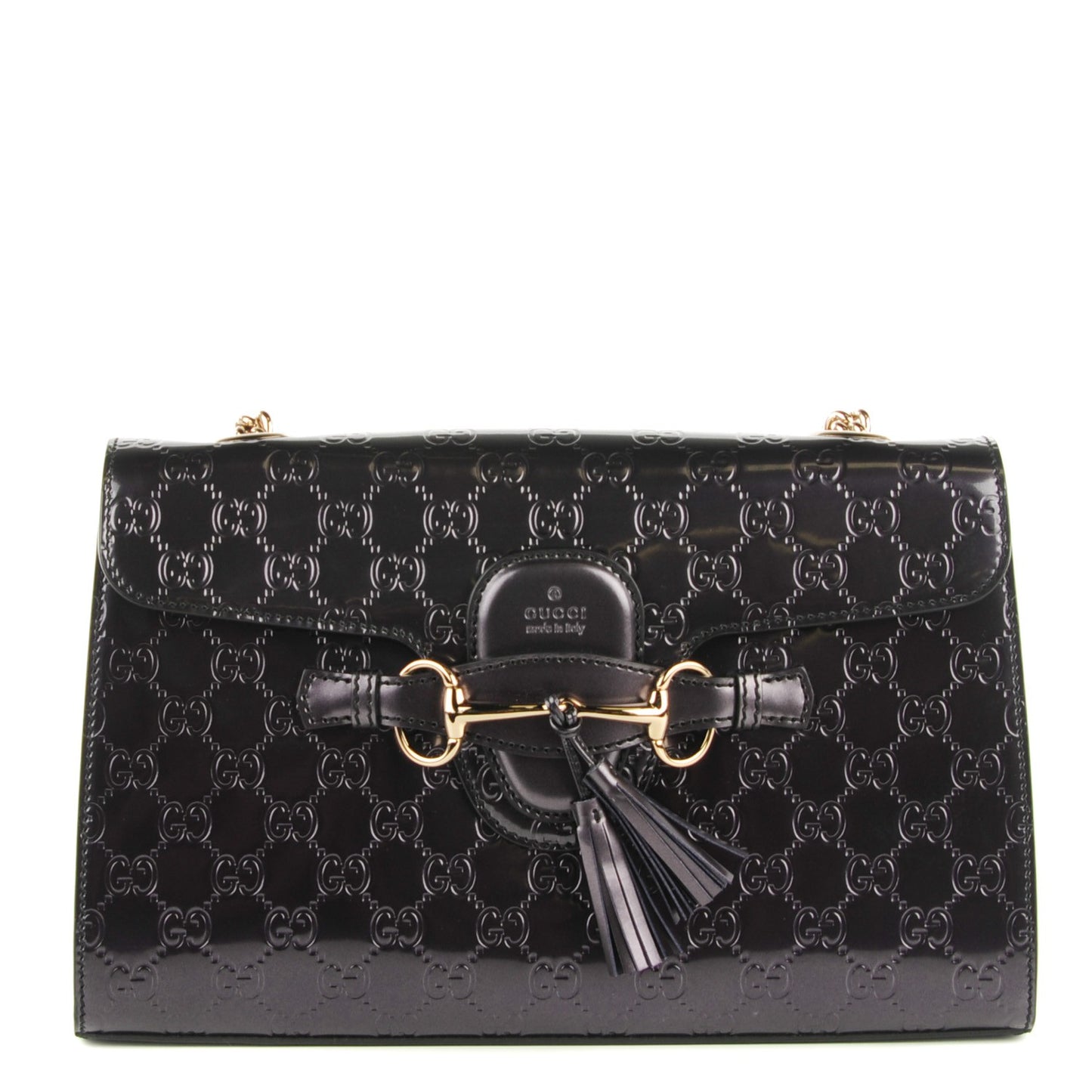 Shine Guccissima Medium Emily Chain Shoulder Bag Melanzana