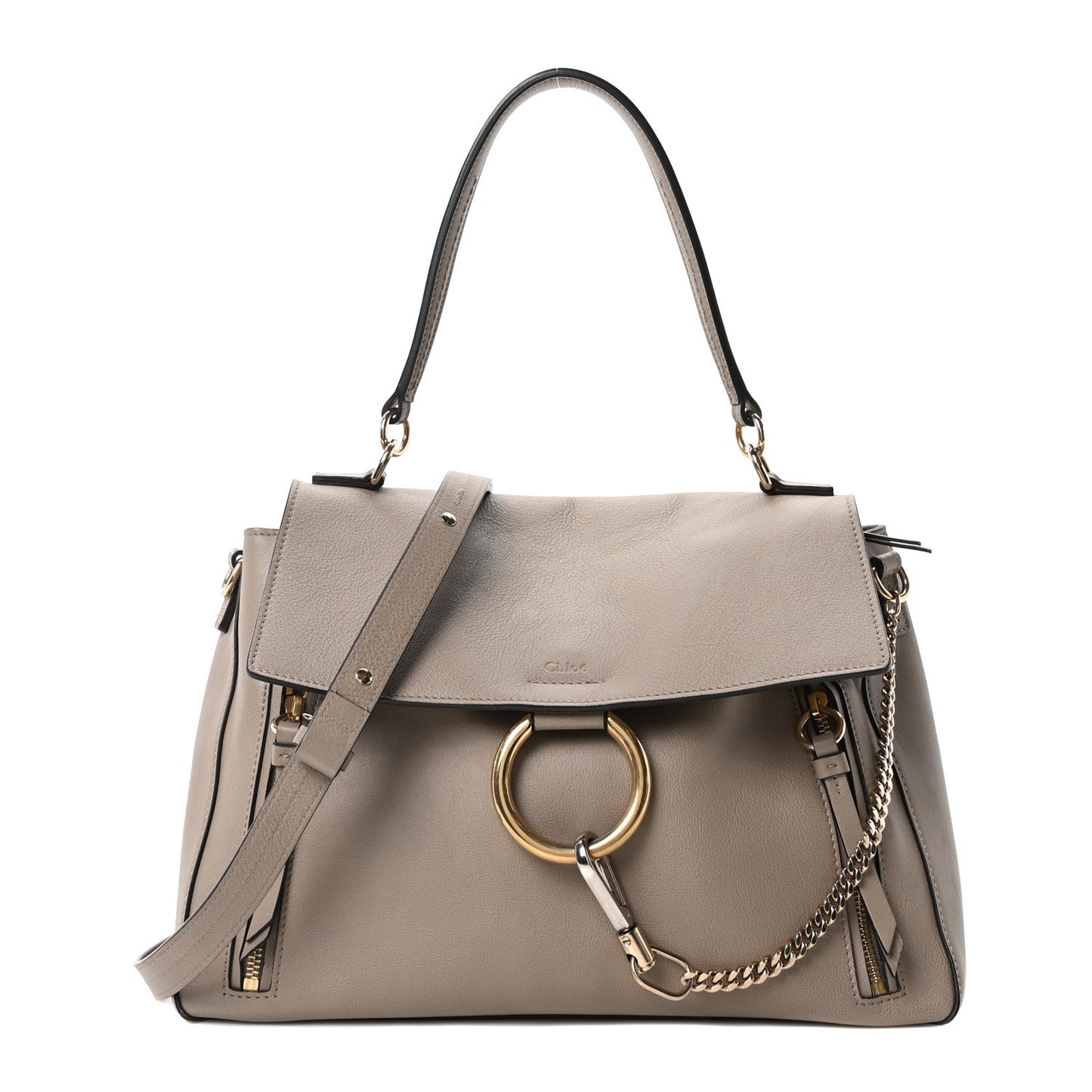 Calfskin Medium Faye Day Shoulder Bag Motty Grey