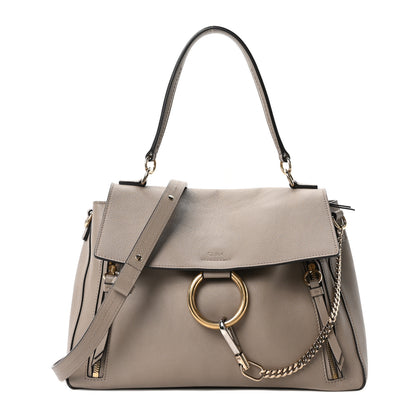 Chloe Calfskin Medium Faye Day Shoulder Bag Motty Grey 1 of 17