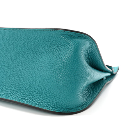 Hermes Taurillon Clemence Jypsiere 28 Bleu Paon 9 of 9