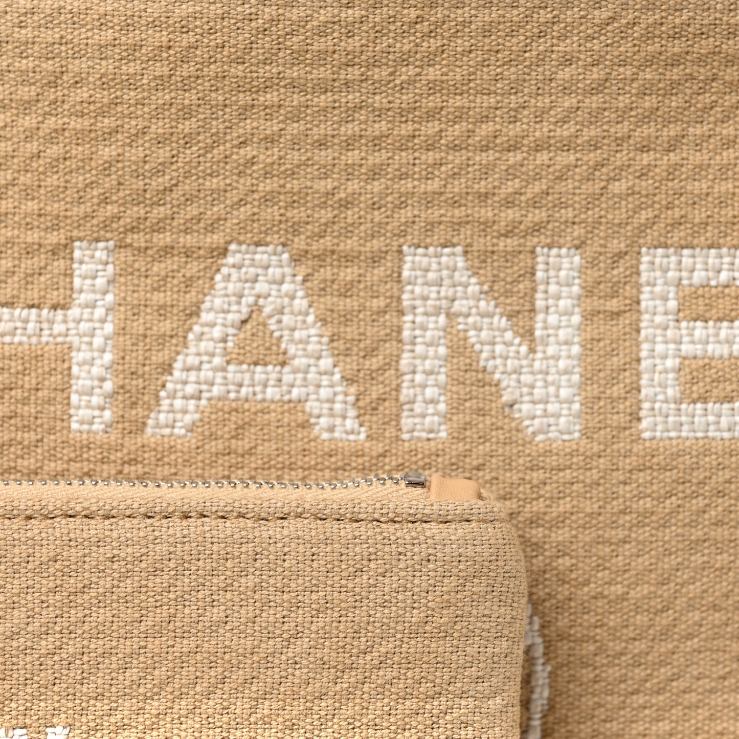 Mixed Fibers Small Deauville Tote Beige