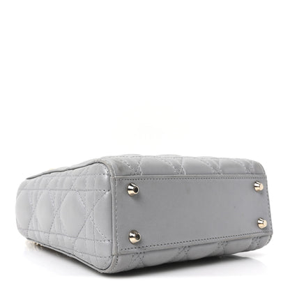 Christian Dior Metallic Lambskin Cannage Mini Lady Dior Gray 4 of 10