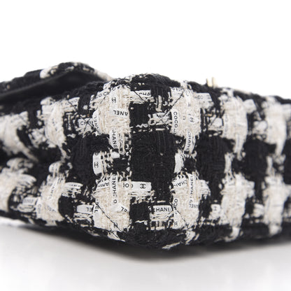 Chanel Tweed Quilted Mini Rectangular Flap Black Ecru White 7 of 10