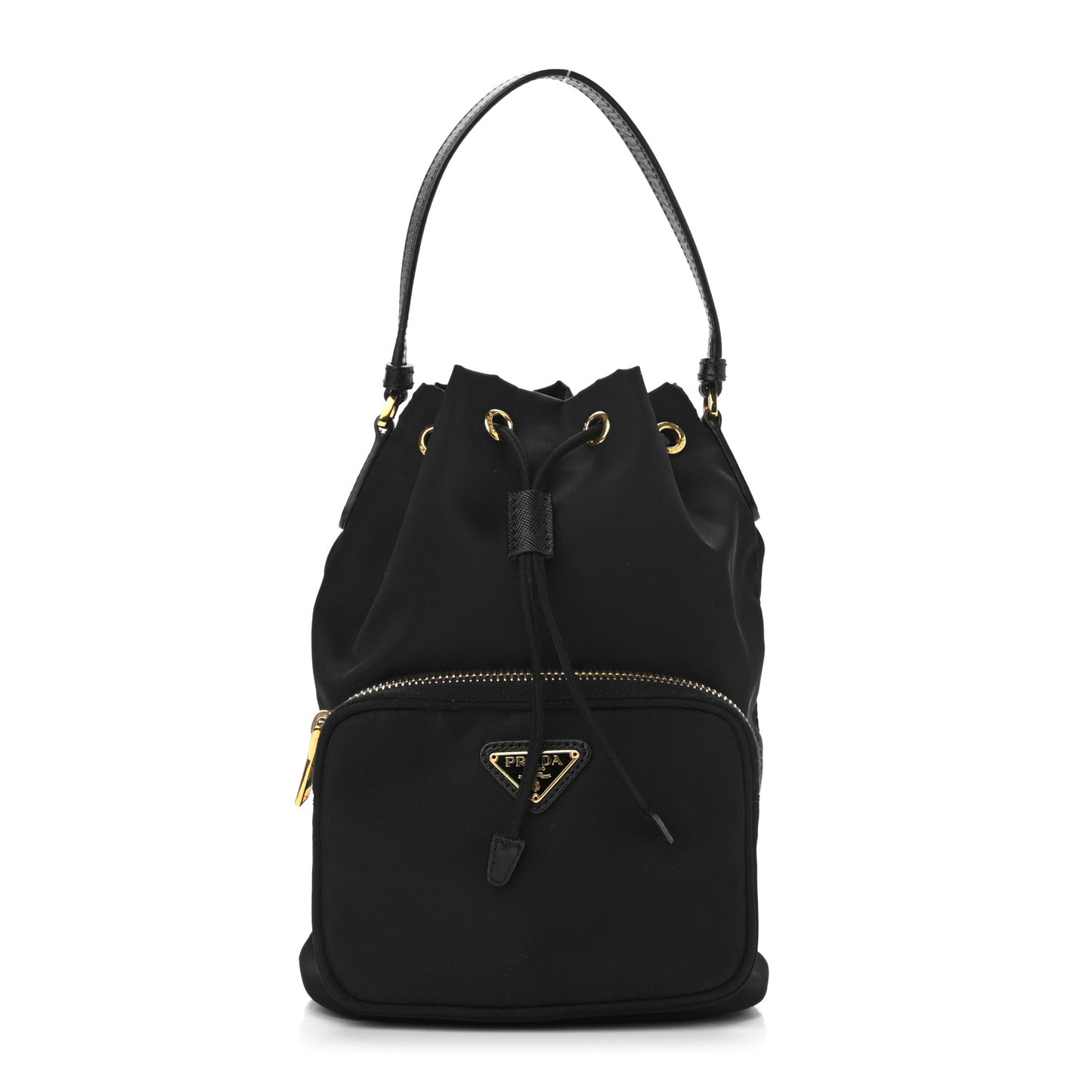 Re-Nylon Duet Drawstring Shoulder Bag Black