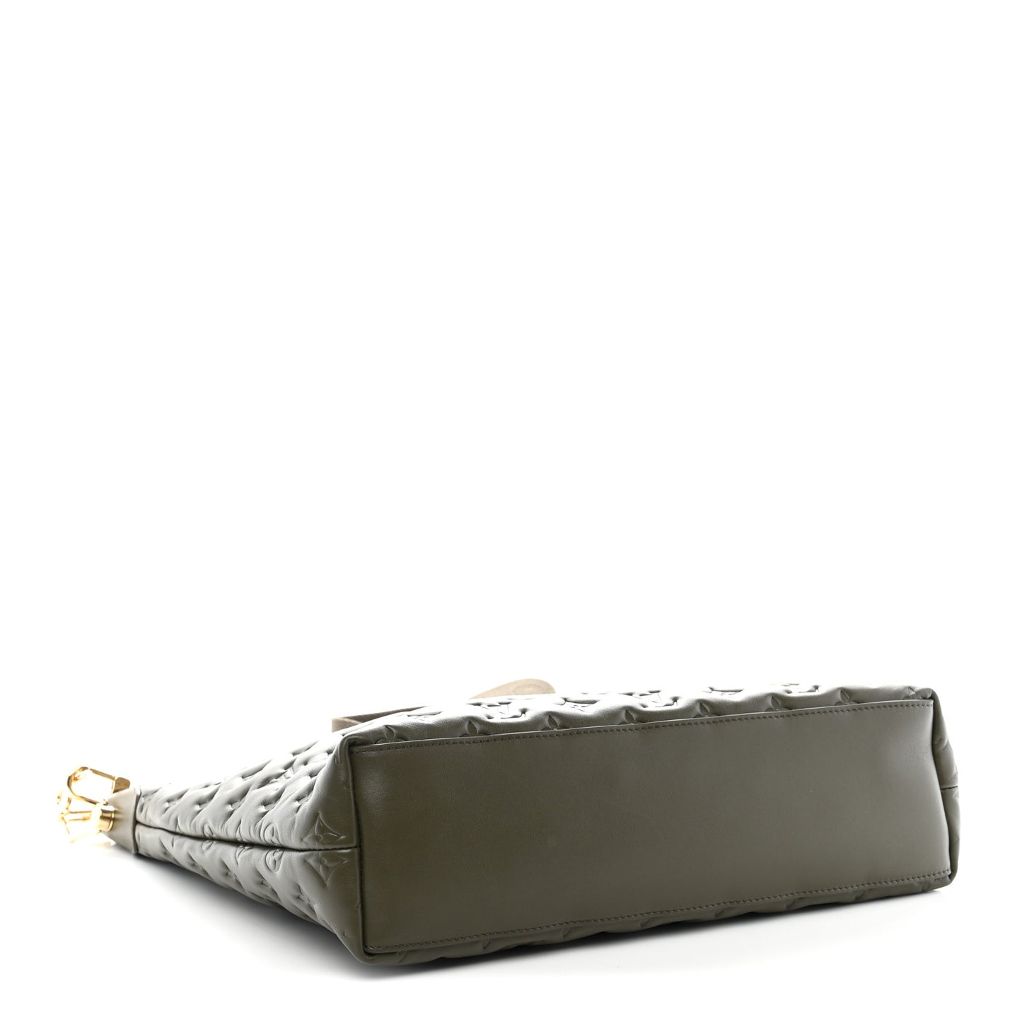 Calfskin Embossed Monogram Coussin Hobo Dark Kaki